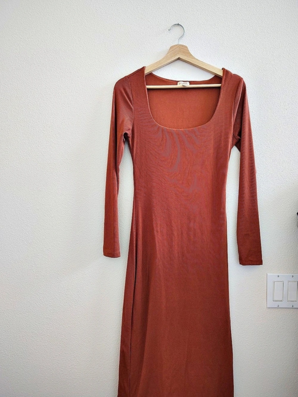 Long Sleeve Maxi Dress in Fall Orange Size Medium Like New